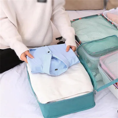 Produktbild von STUNQ® 3er Set Wasserdichte Komprimierbare Reise-Aufbewahrungstasche S/M/L Tragbare Gepäck-Organizer Multifunktionale Koffer-Packtasche