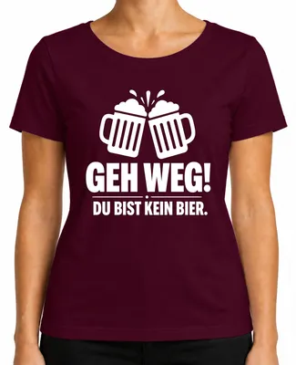 Obrázok produktu pre Tričko s nápisom "Odiď, nie si tu pre pivo. Zábava. Pitie. Oslava. Darček. Dievčenská oslava. Červená farba, veľkosť M."