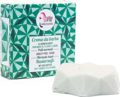 Produktbild von Lamazuna 10330, Rasierseife, trockene Haut, 55 g, INHALTSSTOFFE Sodium Cocoyl Isethionate, Butyrospermum parkii (Shea) Butter *, Stearic Acid,..., 1 Stück(e)