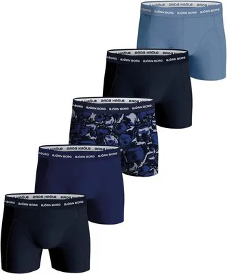 Produktbild von Björn Borg Bjorn Borg Boxershorts Baumwolle Stretch 5er-Pack blau - Größe S - Männer - Boxershorts