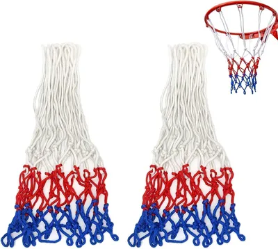 Produktbild von 2 Stück Profi Basketballnetz, Basketball Ersatz Netz, Dauerhaft und Alle Wetter Ballnetz Für Standard Größe BasketballKorb, Netz für Basketballkorb Outdoor