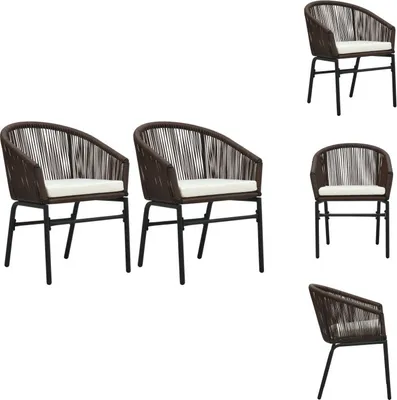 Image de vidaXL Chaises de jardin 2 pcs. Marron Rotin PE - Chaises de jardin