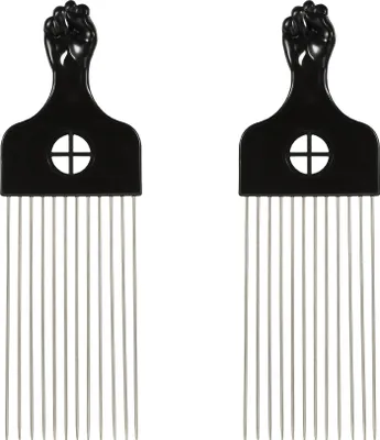 Produktbild von 2 Stück Metall Haar-Pick, Metall Afro Haar-Picks, 8,70"x2,80"