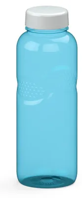 Obrázok produktu pre Fľaša na vodu Carve 'Refresh' 700 ml – bez BPA, s tesnením zabraňujúcim úniku, vhodná do školy, na šport a do voľného času – priehľadná modrá/biela