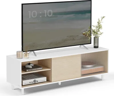 Produktbild von VASAGLE TV-Schrank, Fernsehtisch Wohnzimmer, geriffeltes Glas modern