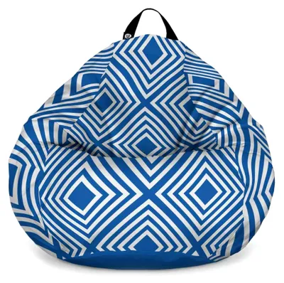 Produktbild von Updeco Sitzsack-Sessel Birne L, Geometrisch (Diamant Blau)
