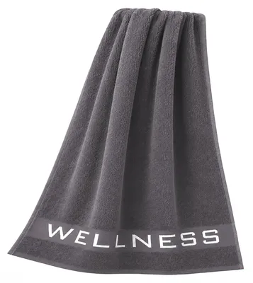 Produktbild von Heimtexland Saunatuch Baumwolle Wellness Handtuch Frottier Badetuch 180x70 Jacquard-Bordüre Dusschtuch flauschig saugstark Typ936 Anthrazit