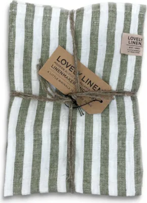 Produktbild von Lovely Linen Linen Misty Tischläufer Leinen edge jeep green 45x150cm