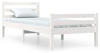 Productafbeelding van vidaXL Massief houten bed, wit, 100x200 cm