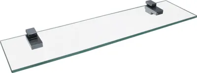 Produktbild von FACKELMANN Glasablage 40 cm / Wandregal für Badaccessoires / Maße (B x T): ca. 40 x 12 cm / Wandablage mit 6 mm Stärke / hochwertiges Glasregal mit Halterungen / Wandregal fürs Bad / Badregal fürs WC