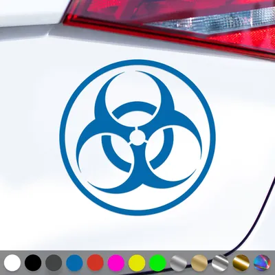 Produktbild von PantherPixel Biohazard Aufkleber Warnung Vorsicht Hinweis Sticker Auto Geschenkidee Farbe Blau