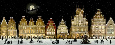 Produktbild von Wandkalender Weihnachtliches Stadtpanorama