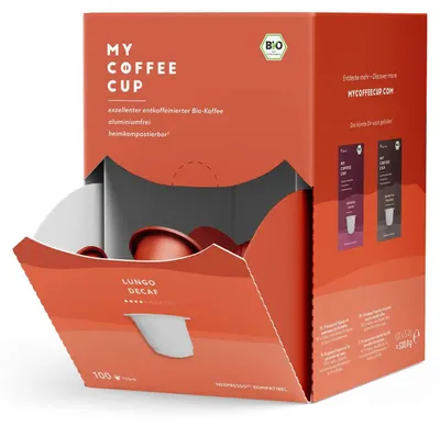 Obrázok produktu pre My Coffee Cup Decaf, Kávová kapsula, Káva bez kofeínu, Nespresso, 4/10, Biela, 100 kusov