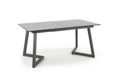 Image de Table à manger Tiziano 90x76x90 cm pour 8 personnes extensible grise/noire
