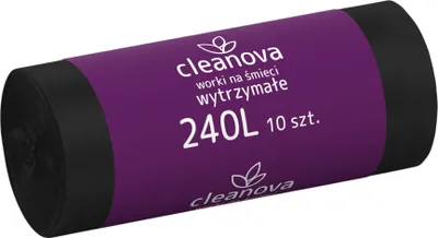 Zdjęcie produktu dla LDPE Worki na śmieci CLEANOVA 240L 10szt. CZARNE