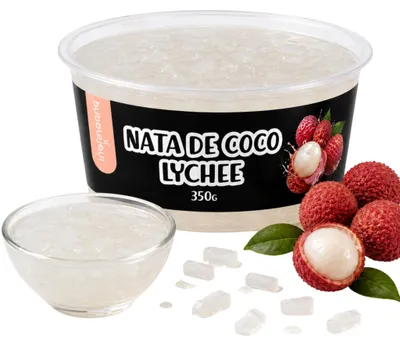Zdjęcie produktu dla BubbleJoy Nata de Coco Liczi 350 g Galaretki Kokosowe do Bubble Tea