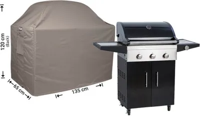 Produktbild von Raffles Covers Schutzhülle für Gasgrillküche 135 x 65 H: 120/105 cm | Atmungsaktiv | Wasserdicht | UV-beständig | Doppelnähte | Elastischer Kordelzug