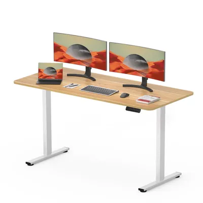 Produktbild von SANODESK Höhenverstellbarer Schreibtisch Elektrisch 120x60cm Einteilige Tischplatte, 4 Speicherplätzen, 60 kg Tragkraft, Anti-Kollisionsschutz (Ahorn)