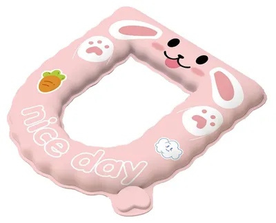 Produktbild von INF EVA-Toilettensitzauflage – wasserdichtes, weiches Sitzkissen mit Griff, Vollabdeckung, Pink, 40cm x 38cm x 1cm