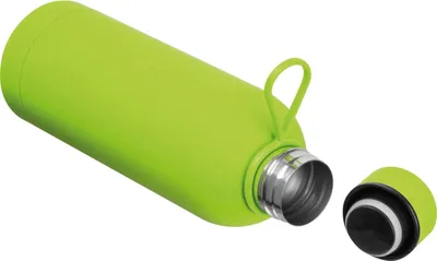 Produktbild von Edelstahl Trinkflasche / gummiert / 750ml / Farbe hellgrün