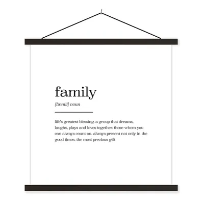 Produktbild von MuchoWow® Textilposter zitate - sprichwörter - Wörterbuch - Familie 60x60 cm mit schwarzem Rahmen - Posteraufhänger