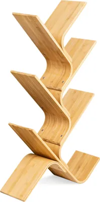 Produktbild von Navaris Bücherregal Regal aus Bambus - 108x59x20cm Bambusregal für Wohnzimmer Schlafzimmer Flur - Standregal für Bücher CDs DVDs Dekoration
