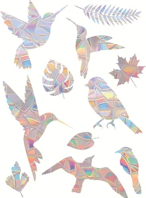 Produktbild von 1 Blatt Sonnenfänger Fensteraufkleber Wasserdicht PVC Buntes Regenbogenprisma Antikollisions-Vogelalarm Statischer Schaufensterglas-Dekorationsaufkleber