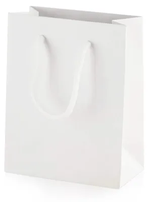 Zdjęcie produktu dla Zestaw h białych papierowych torebek prezentowych - 10 sztuk (115x65x145mm)