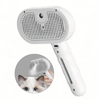 Produktbild von Dampfbürste für Katzen und Hunde – selbstreinigend – Für Fellwechsel & Fellpflege, Haarentfernungskamm für lang- und kurzhaarige Tiere