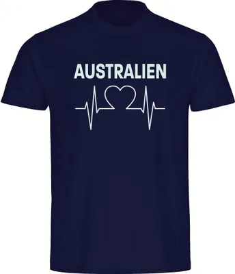 Produktbild von multifanshop Herren T-Shirt - Australien - Herzschlag, navi, Größe XXL