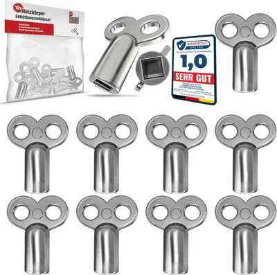 Produktbild von Universal Heizkörper Entlüftungsschlüssel 5 mm, Set von 10, Robust, Für Heizungen