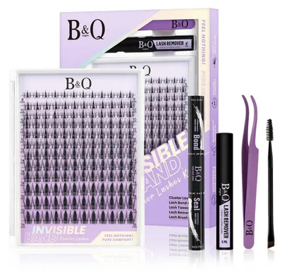 Image de Ensemble de faux cils en clusters, 120 pièces, de 8 à 16 mm, assortiment | Band ultra-fin, style manga, effet naturel, tenue jusqu'à 7 jours