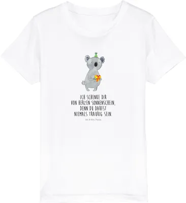 Produktbild von Mr. & Mrs. Panda Kleinkinder T-Shirt Koala Geschenk 7-8 Jahre (122/128) - Weiß - Party, Teenager, Kinder, Kindershirt, Mädchen, Geburtstag, Shirt