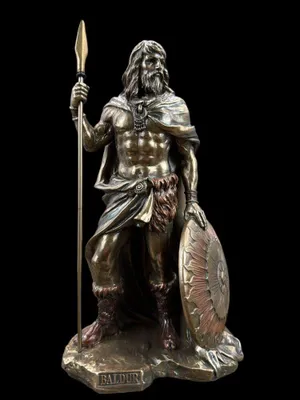 Obrázok produktu pre Baldur – severský boh svetla – dekoratívna figúrka z bronzovej farby, ručne maľovaná, 12 cm × 9 cm × 22 cm, model WU75354A4