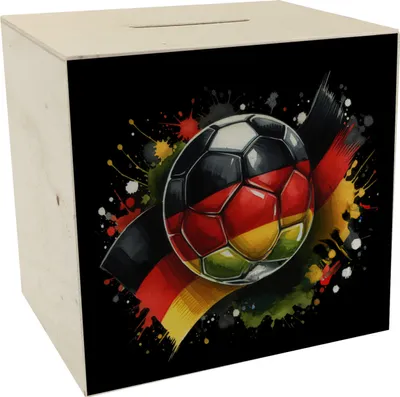 Produktbild von Fußball Deutschland Flagge Spardose aus Holz