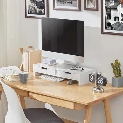 Produktbild von Monitorhalter für 2 Monitore weiß verstellbar Büro