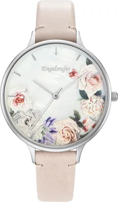 Produktbild von ENGELSRUFER ERWA-FLOWER2-LBE1-LS Damen-Armbanduhr, Edelstahl-Gehäuse, Leder-Armband
