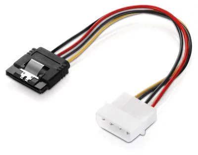 Produktbild von 15 cm Adapter-Kabel 4-pin Molex auf 15-pin SATA mit Clip schwarz