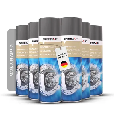 Produktbild von SPEEDAP Bremsenreiniger 500 ml 6er Set | Entfernt Öl, Fett, Silikon & Schmutz | Bremsscheiben & Metallteile | Rückstandsfrei & schnell ablüftend |  Germany