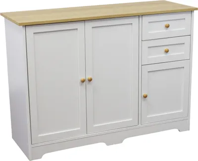 Immagine prodotto di Milani Home - Mobile tre ante e due cassetti cm 110 l x 39,5 p x 78,5 h - Bianco