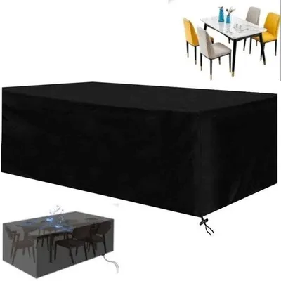 Productafbeelding van Tuinmeubelbeschermer - 150x120x71 cm - Beschermhoes voor tuinbank - met riemen - beschermhoes - premium 210D Oxford-stof - waterdicht/stofdicht/UV-bestendig - duurzaam - zwart