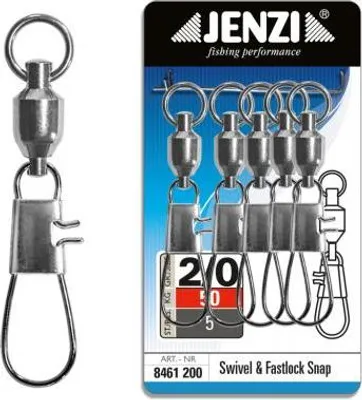 Produktbild von Jenzi Salzwasser-Karabiner-Wirbel Kugellager Größe: 2/0, 50kg