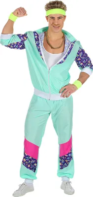 Produktbild von Kostüm Outfit Sportler Trainingsanzug DISCO 80er XL
