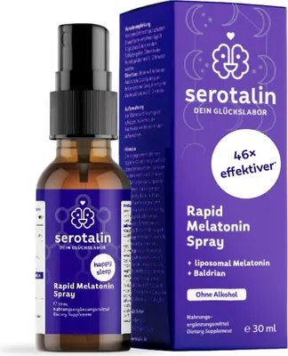 Image de Sérotonine mélatonine spray d'endormissement + valériane | 30ml | aide rapide à l'endormissement pour adultes