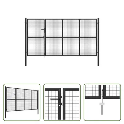 Immagine prodotto di The Living Store Cancello da giardino in acciaio 350 x 150 cm Antracite