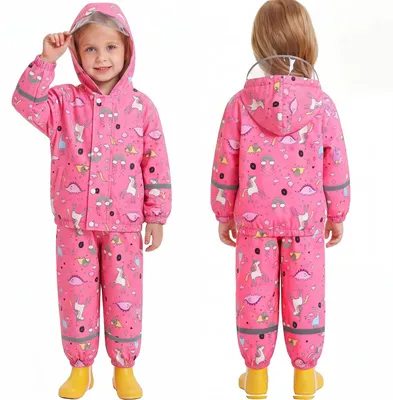 Productafbeelding van Unisex Kinderen Regenpak - Lichtgewicht en Waterdicht