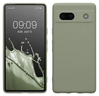 Produktbild von kwmobile Handyhülle für Google Pixel 7a Hülle - weiches Handy Silikon Case - Schutzhülle Cover - Graugrün