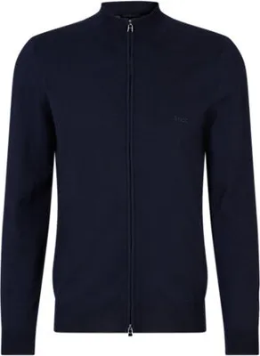 Produktbild von Hugo Boss Weste Stehkragen blau Reißverschluss einfarbig Wolle