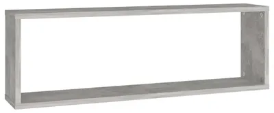 Produktbild von Wandregal Würfelregal Hängeregal Schwebend für Wohnzimmer Flur und Kinderzimmer aus Holzwerkstoff Skandinavisches Design mit Selbstmontage 4 Betongrau 80 x 15 x 26 5 cm