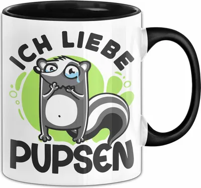 Produktbild von Furzer Tasse Geschenk Ich Liebe Furzen Vater Papa Stinktier Becher (Schwarz)